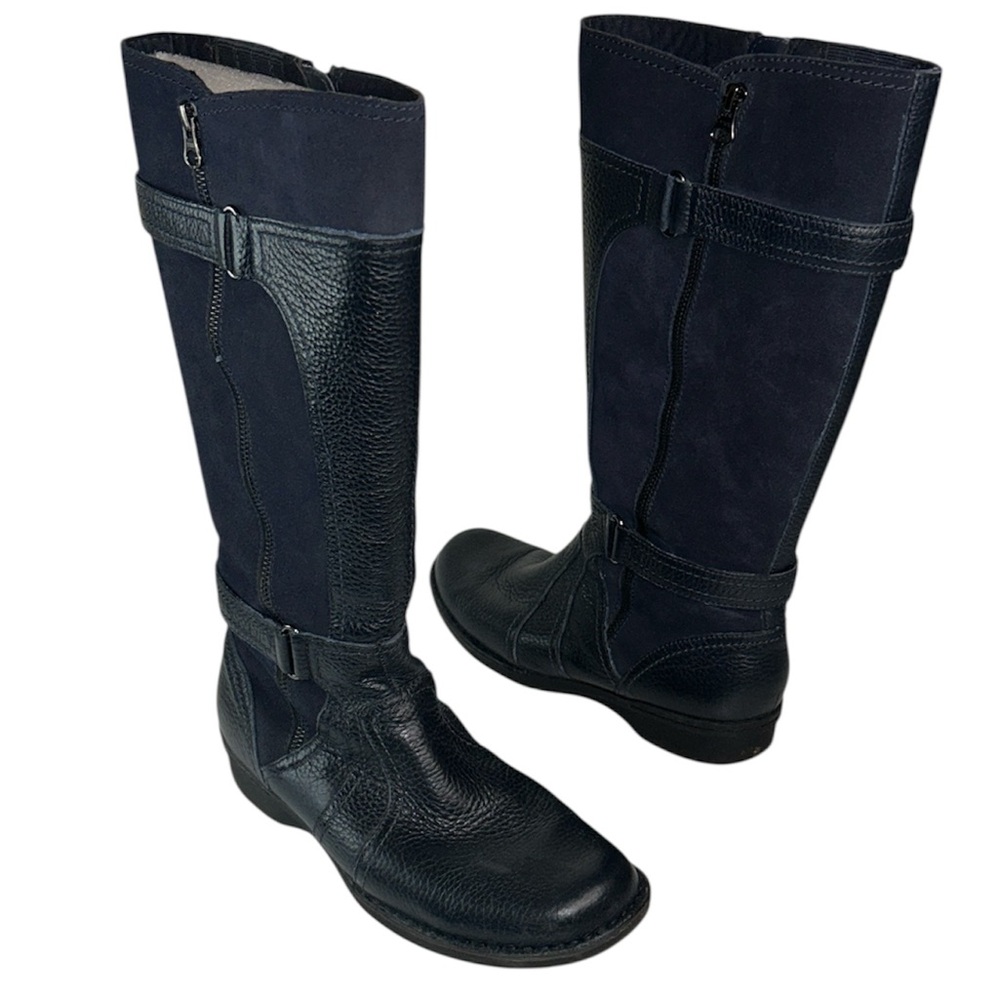 Clarks Whistle Whey Women's dark Navy‎ Blue Knee-High Boots Size 9M